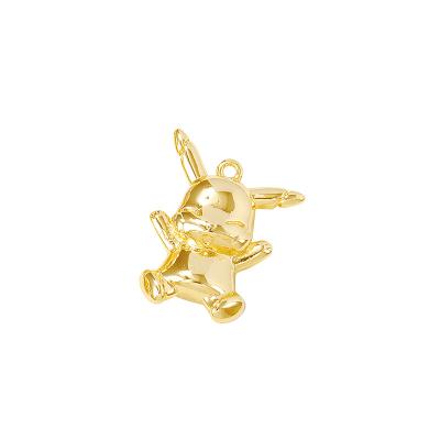 China Factory Wholesale Trendy Gold Brass PIKACHU Color Charms Pendants Necklace Bracelet Earring Diy Jewelry Making Supplies Accessories for sale