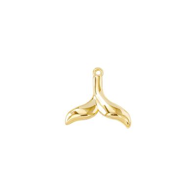 China Factory Wholesale Fashionable Gold Color Brass Whale Tail Charms Pendants Necklace Bracelet Earring Diy Jewelry Making Supplies Accessories for sale