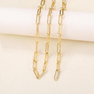 China Fashion Trendy Wholesale Brass Metal Color Gold Factory Hand Made Chains For Necklace And Bracelet Earring Diy Jewelry Accessories for sale