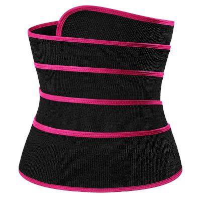 China Custom Logo Plus Size Adjustable Sauna Waist Band Wrap Breathable Belt Slimming Bandage Belly Wrap Waist Trainer for sale