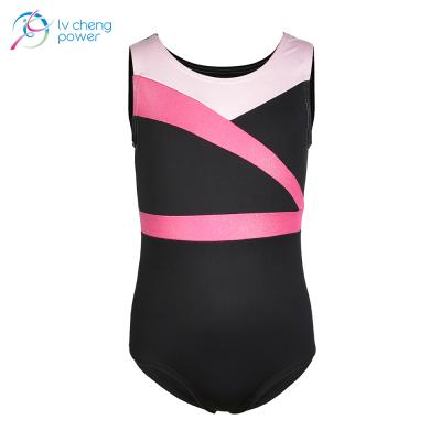 China Custom Sweat-Wicking Sleeveless Training Dancer Tights For Kids Acetate Spandex Gymnastics Rhythmic Dancer Tights Girls for sale