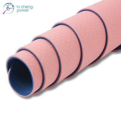 China Custom Eco-Friendly Waterproof Yoga Mat 6mm Strip Pilates Yoga Anti-Slip Mats for sale