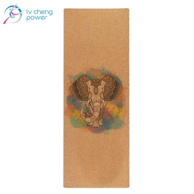 China Custom Printed Natural Rubber Eco Friendly Organic Biodegradable Waterproof Cork Yoga Mat from Cork Rubber Wholesale Mandala 7 Chakra for sale