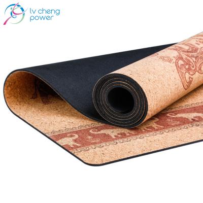 China Best Selling Eco Friendly Custom Natural Rubber Cork 5mm Mat Waterproof Premium Printing Yoga Mats for sale