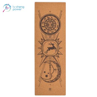 China Cork Yoga Mat Natural Anti-Slip Rubber 5mm Thickness Eco Friendly for sale