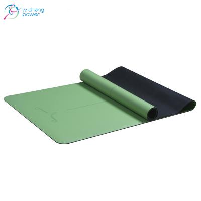 China Sweat-absorbing eco-friendly 100% natural rubber custom design PU yoga mat for sale