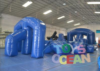 China Popular Sport Blue Big Inflatable Paintball Obstacle For Laser Tag 0.9MM PVC CE for sale