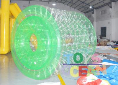 China 1.00mm PVC TPU Green / White Inflatable Walking Ball Water Roller For Fun for sale