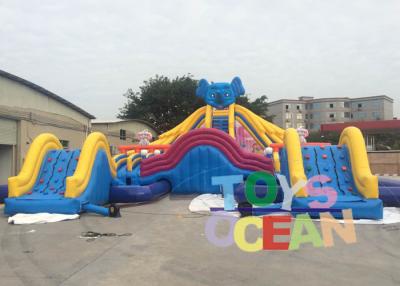 China Kids Funny Park Games Elephant Shaped Inflatable Water Slide With Pool OEM / ODM for sale