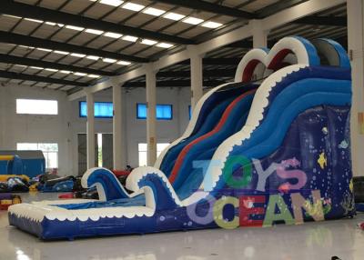 China Children Aqua Blue Game Equipment Inflatable Commercial Water Slide With Pool for sale