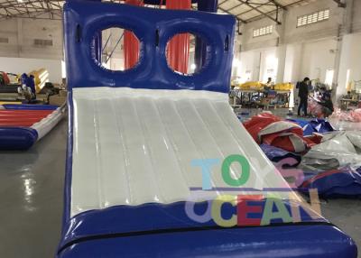 China Blue / White Inflatable Sports Game 0.9mm PVC Tarpaulin Water Slide Game For Park for sale