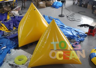 China Durable Inflatable Water Game 2M Yellow Floating Inflatable Pyramid Water Buoy for sale