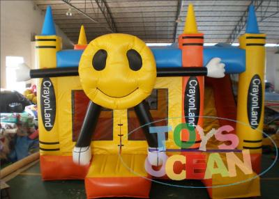 China 0.55mm PVC Custom Funny Face Inflatable Bouncy House For Kids Party Rental for sale