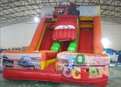 China Party Game Equipment Inflatable Dry Slide Super Car Shaped 0.55m PVC For Kids for sale