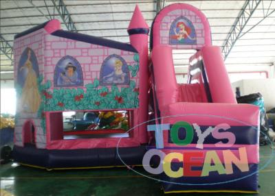 China Pink Princess Single Lane Inflatable Bounce House Slide Combo For Girls for sale