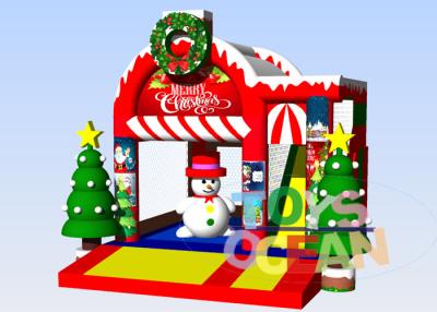 China Inflatable Christmas Decoration Santa Claus Bounce Jumping Castles For Rent Promotion for sale