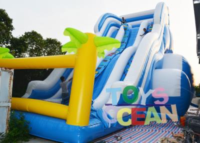 China Giant 3 Lanes Tropical Inflatable Water Slide Outdoor Slide For Kid Party Rental for sale