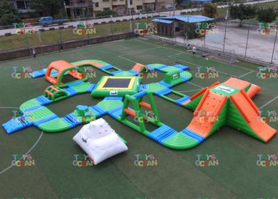 China 60 Players Giant inflatable Water Park Sea Floating Park Racing Obstacle Sport for sale