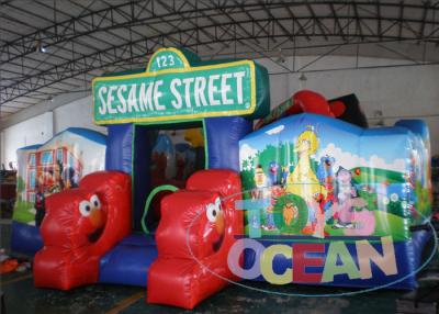 Chine Terrain de jeu gonflable d'obstacle de bande dessinée de thème de Sesame Street pour des enfants à vendre