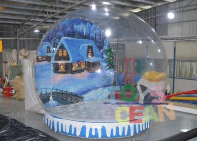 China Transparent Giant Indoor Inflatable Snow Globe Ball With Tunnel For Display for sale