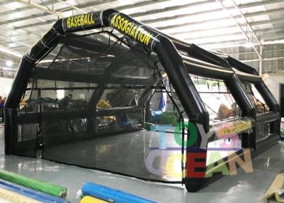 China PVC Tarpaulin Black Inflatable Batting Cage , Inflatable Baseball Games For Adults for sale