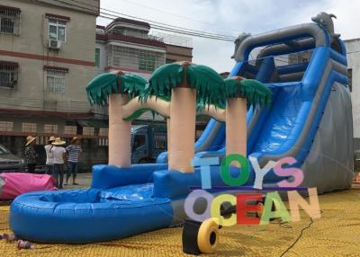 China PVC Summer Palm Tree Inflatable Pool Slides Water Inflatable Slide For Fun for sale