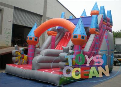 China Customizable PVC Inflatable Castle With Two Lane Dry Slide For Kids Outdoor Play for sale