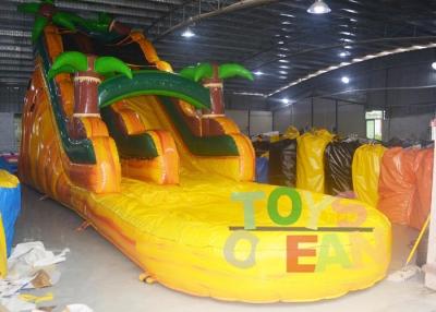 China Yellow Jungle Inflatable Water Slide With Pool For Kids ,  Bounce House Water Slide for sale