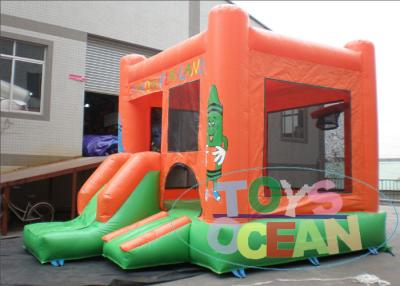 China PVC Crayons Cartoon Inflatable Bouncer House With Slide For Fun for sale