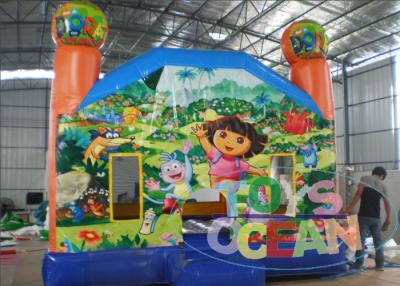 China Dora Cartoon Theme Inflatable Bouncy Castle For Children Party Play for sale