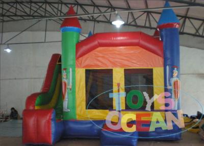 China Rainbow Small Jumping Inflatable Bounce House With Slide For Kids Indoor Play for sale