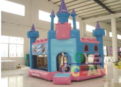 China Module Blue and Plnk Lovely Inflatable Bounce House Pentagon Castle For Kids Outdoor Play for sale