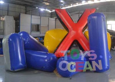 China Difference Shape Inflatable Paintball Bunkers Colorful Air Bunker Set For Sale for sale