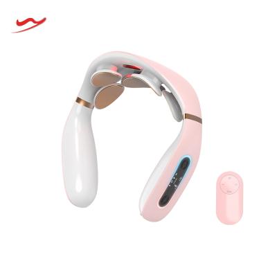 China Promotional Christmas Gift Portable Rechargeable Electric U Shape Intelligent Dix Neck Massager With Electric Pulse Massager for sale