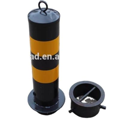 China Steel REACH Certificated Yellow Black Steel Pipe Removable Traffic Bollards , Steel Traffic Post for sale