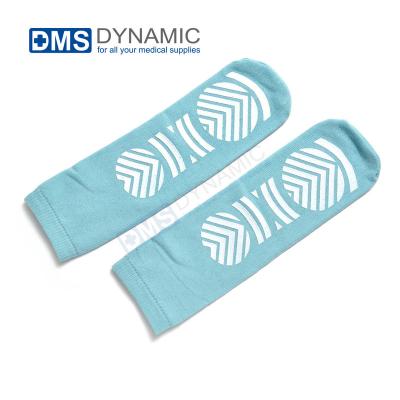 China With single or double sided tread light blue non slip socks non slip best custom unisex tread uinversal for home and hospital for sale