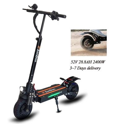 China ZonDoo zu04 Pro 10inch 2400W 65km/h Adult Powerful Motorcycle Escooter From EU Unisex Running Electric Scooter Dual Motor for sale