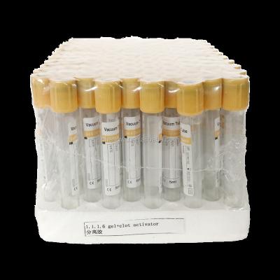 China PET blood collecting tube/coagulant tube separation gel vacuum blood collection tubes for lab medical blood test for sale