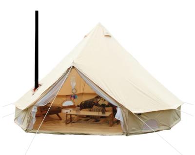 China Portable Custom Canvas 3m 4m 5m 6m 7m Tents Luxury Cotton Camping Bell Tent for glamping tent for sale