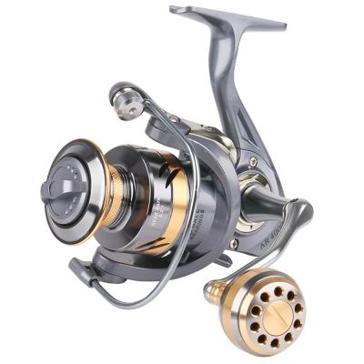 China Peche Metal Saltwater Fishing Reel 5000 Straight Fishing Tackle For Carp Fishing Double Loading Spinning Reels for sale