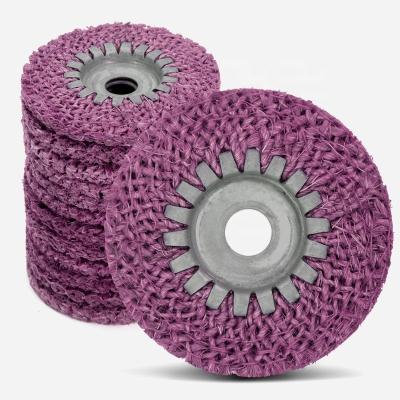 China Stainless Steel Products Purple Polishing And Deburring Flat Wheels Cotton Hemp Felt Abrasive Mirror Disc for sale