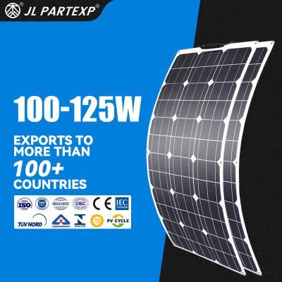 China 100W 105W 110W 115W 120W 125W Flexible Solar Energy Cell Panel PV Photovoltaic Modules Roof Power System Station 210*105mm Mono for sale