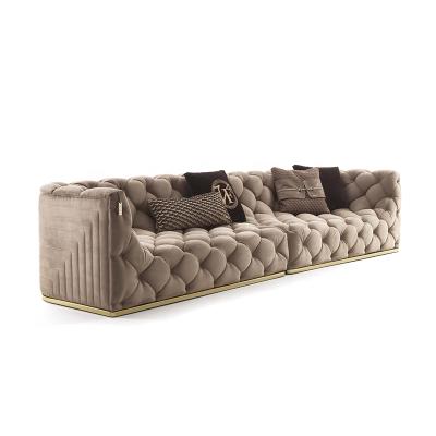 China Reclining Luxury Living Room Sofa 3 Seater Upholster Elastic Sponge Sofa For Living Room Hotel Villa for sale