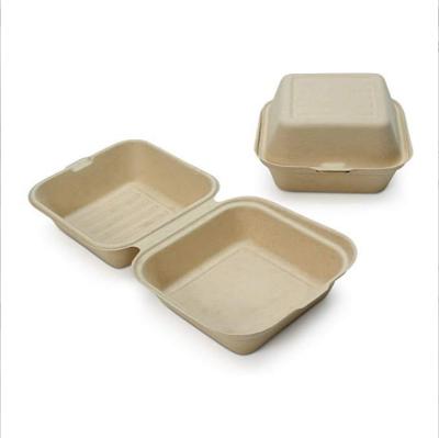 China Disposable Food Containers Disposable Biodegradable Take Out Fast Food Box Round Shape Dish Good Quality Square Bagasse Lunch Box for sale