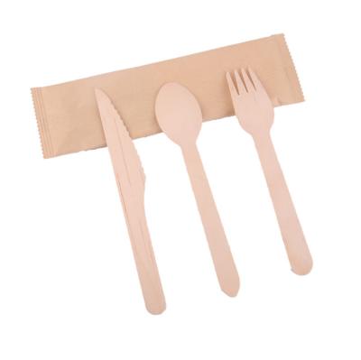 China Restaurant Disposable Wholesale Disposable Forks Knife and Spoon Biodegradable Cutlery Cutlery Flatware Set Natural for sale