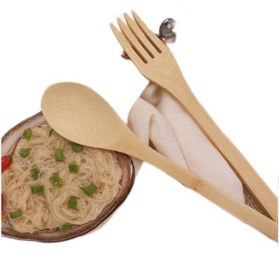 China Simple 100% Biodegradable Wooden Spoons Forks And Knife For Salad Eco-friendly Travel Bamboo Cutlery Set Bamboo Cutlery for sale