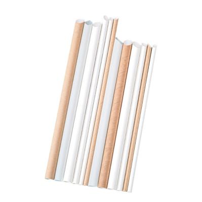 China Viable and Plain Decorative Disposable Customizable Customizable Bend White Straight and Straight Bubble Tea Paper Straw for sale