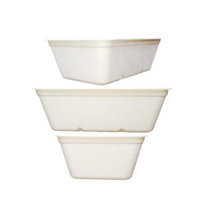 China Wholesale Disposable Bagasse 650ml Square Bowl Food Grade Disposable Bagasse 650ml Square Disposable Bowl for sale