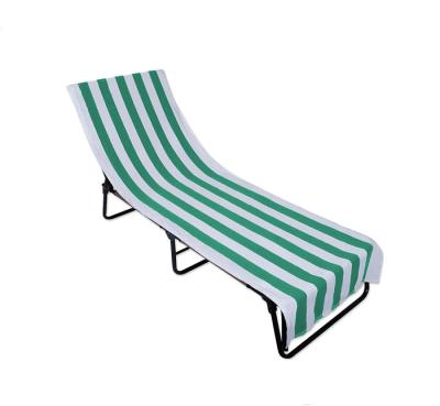 China Premium quality 100% cotton custom beach chair kid safe striped cover towel price for sale