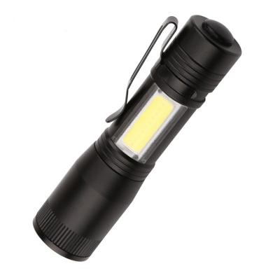 China D9542 portable rechargeable mini lithium xpe clip dry battery 14500 camping cob aa led flashlight for sale